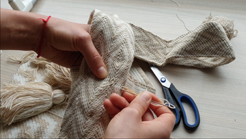 shorten resew wayuu bag strap