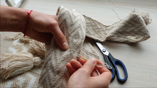 shorten resew wayuu bag strap