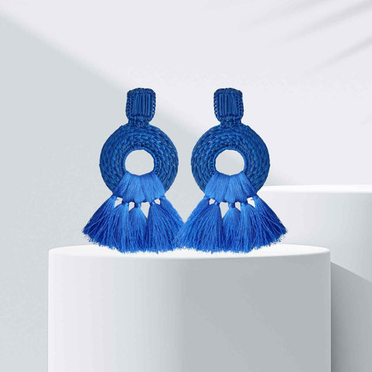 Zulina Palm Straw Earrings
