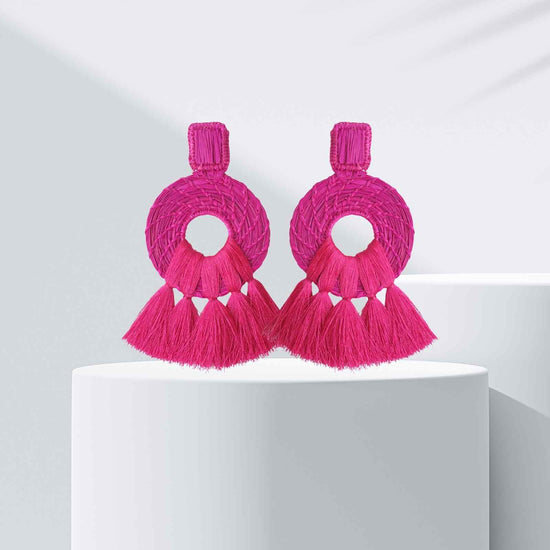 Iraca Palm Straw Earrings 10