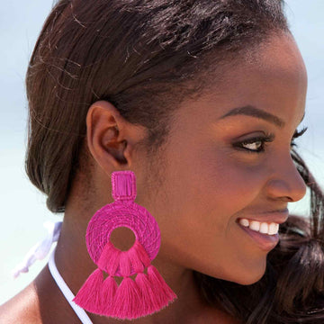 Iraca Palm Straw Earrings 11