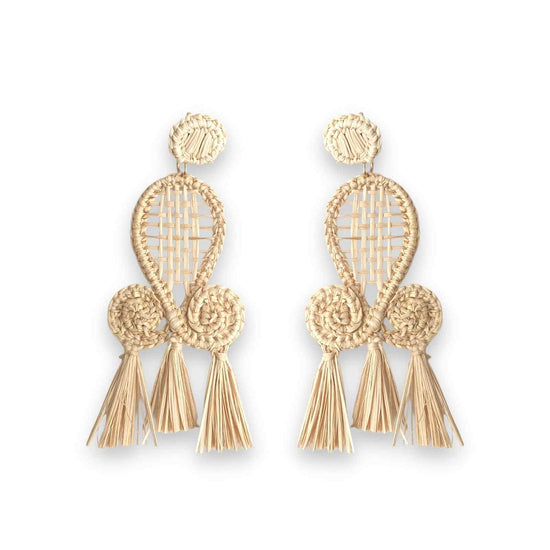 Iraca Palm Straw Earrings 110