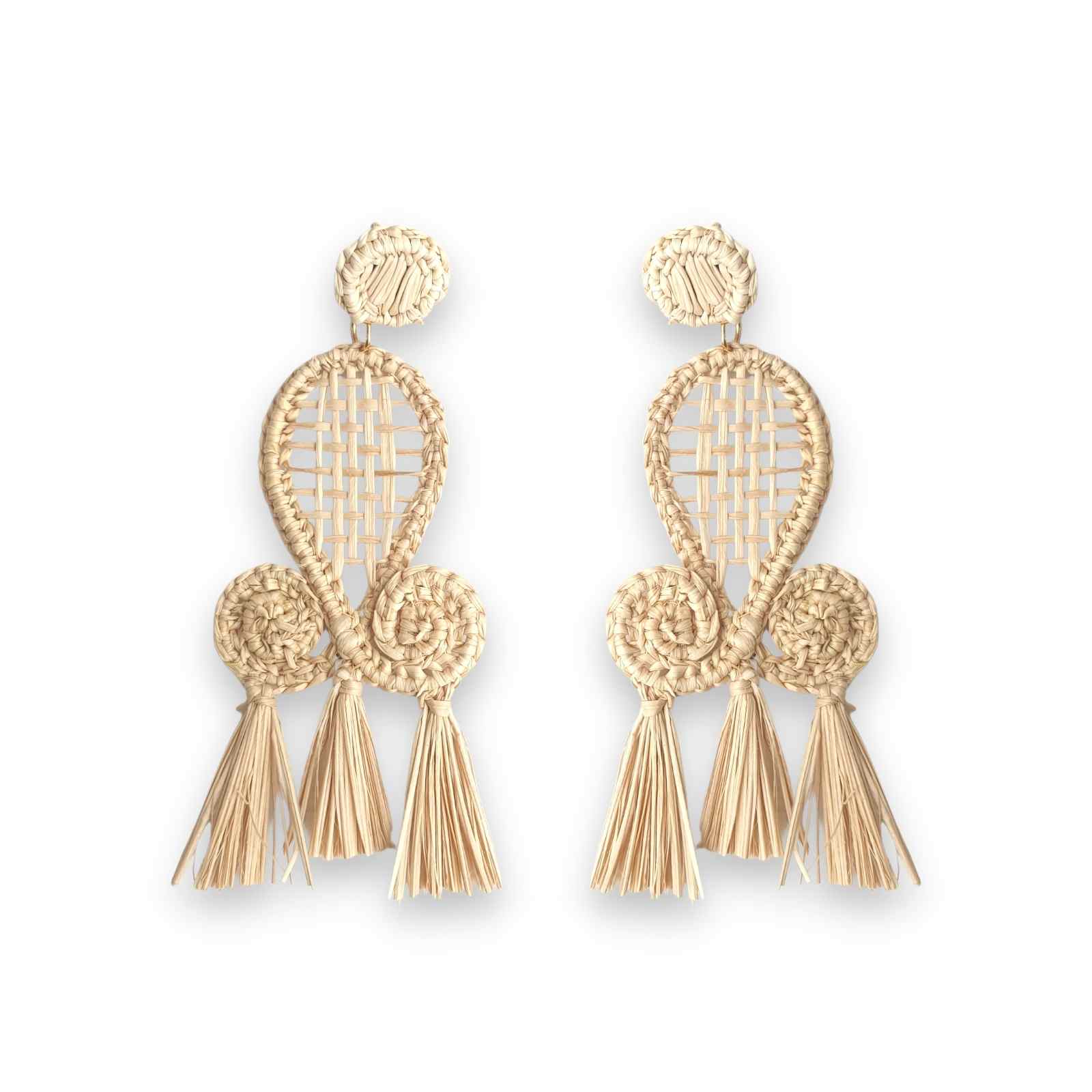 Iraca Palm Straw Earrings 110