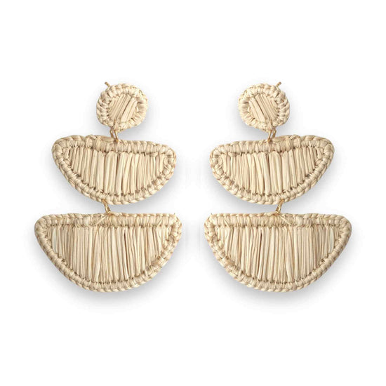 Iraca Palm Straw Earrings 15