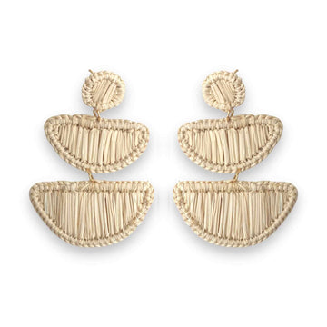 Iraca Palm Straw Earrings 15