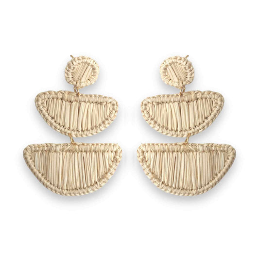 Iraca Palm Straw Earrings 15