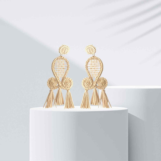 Iraca Palm Straw Earrings 19