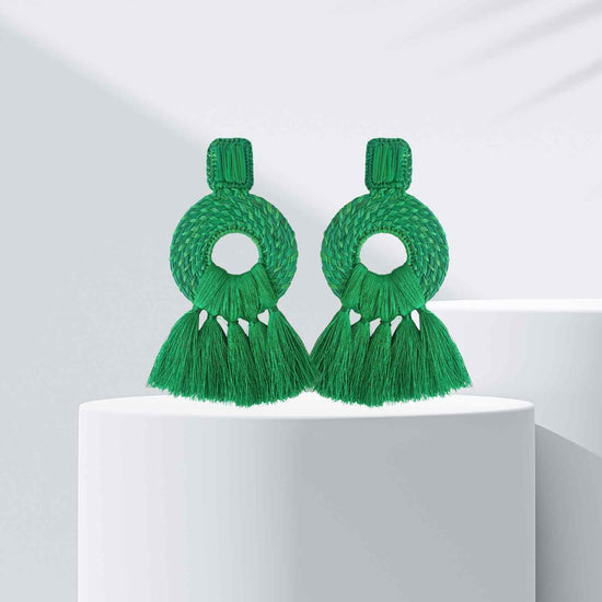 Iraca Palm Straw Earrings 5