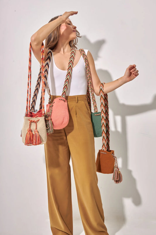 Beige Mini Wayuu Crochet Bag