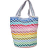 Colorful zigzag patterned handmade Wayuu bag crafted by indigenous female artisans from Colombia- Lombia+Co.