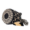 Sombra medium black beige stripes Wayuu bag handcrafted by Colombian artisans