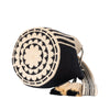 Vaiven medium black and beige stripes Wayuu bag handcrafted by Colombian artisans