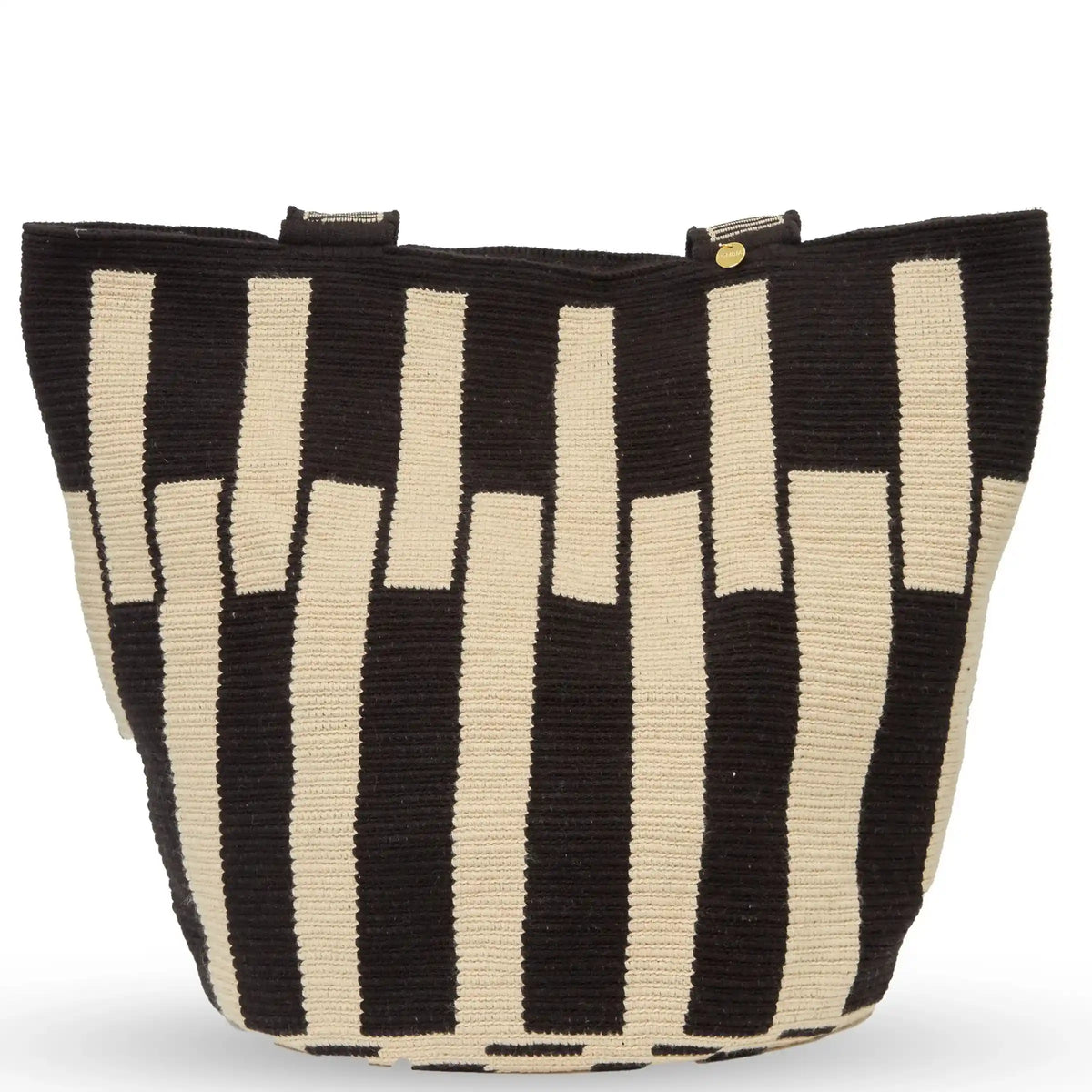 Tecla Extra Large beige and black, handmade by Colombian artisans.