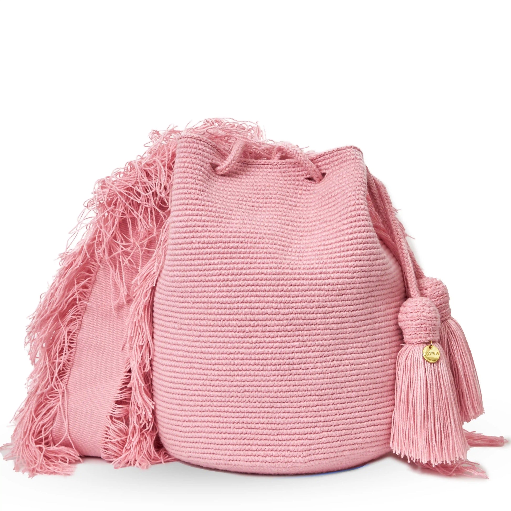 Pink handmade Wayuu bag crafted by indigenous female artisans from Colombia-Lombia+Co.