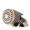 Alta medium black beige stripes Wayuu bag handcrafted by Colombian artisans