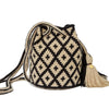 Handcrafted beige & black Wayuu crochet bag made by indigenous artisans in Colombia