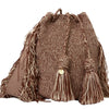 Wayuu crochet bag in shaded brown, handmade by indigenous artisans in Colombia.