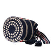 Bruna large red, beige and blue stripes Wayuu bag handcrafted by Colombian artisans. 