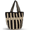 Tecla Extra Large beige and black, side view, handmade by Colombian artisans.