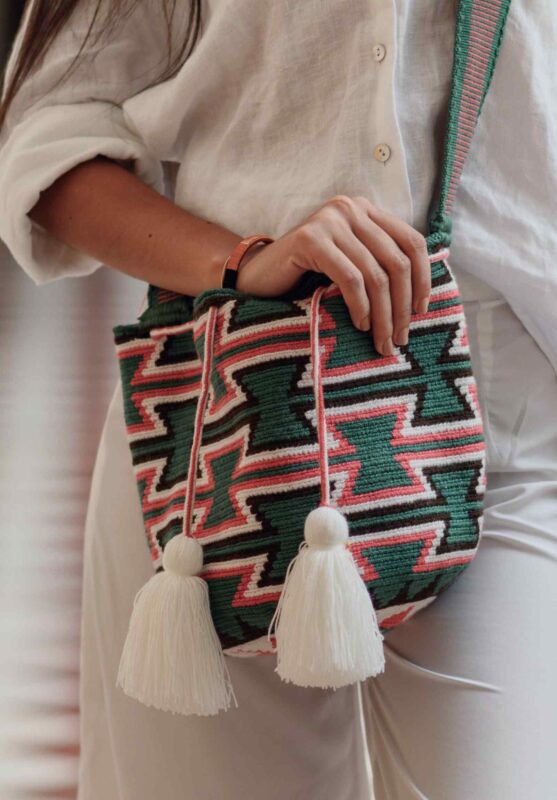 Green Jalia Wayuu Bag | Lombia + Co.